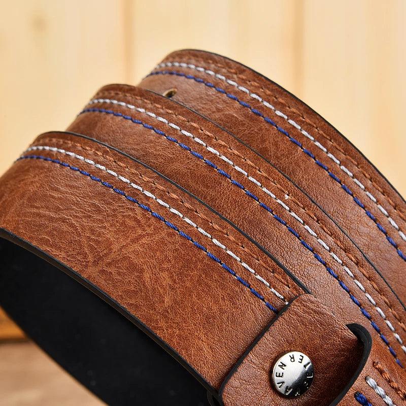 Echt Lederen Riem voor Mannen | Designer Vrijetijdsriem met Gesp voor Zakelijke en Casual Stijl