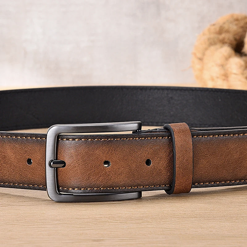 Vintage PU Leren Riem voor Mannen | Luxe Designer Riem in Cowboy Stijl voor Jeans en Broeken