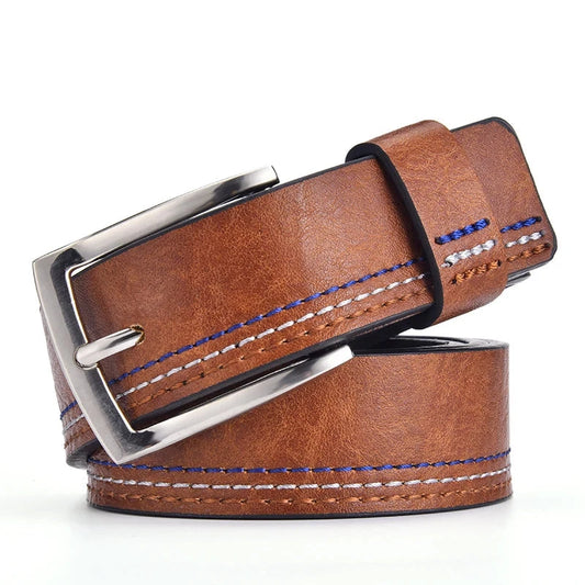 Echt Lederen Riem voor Mannen | Designer Vrijetijdsriem met Gesp voor Zakelijke en Casual Stijl