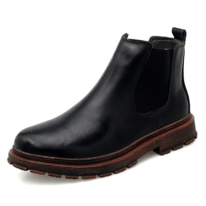 Chelsea Laarzen Heren Echt Leer | Herfst-Winter Enkellaarzen | Slipvast & Comfortabel | Casual Bottines