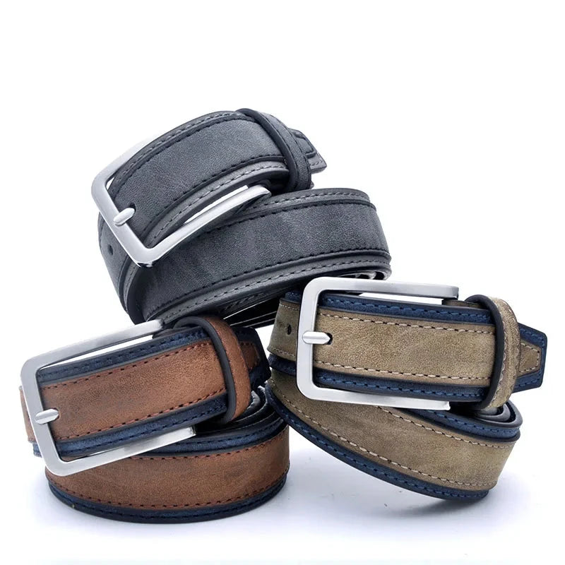 Casual Patchwork Riem voor Mannen | Luxe Mode Riem met Drie Kleur Opties