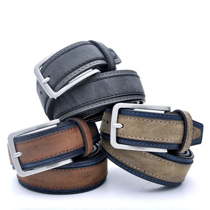 Casual Patchwork Riem voor Mannen | Luxe Mode Riem met Drie Kleur Opties