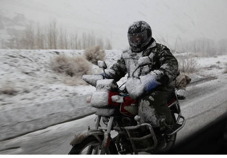 Heren PU Lederen Verwarmde Stuurhandschoenen | Waterdichte Motorhandschoenen voor Winter | Groot Formaat