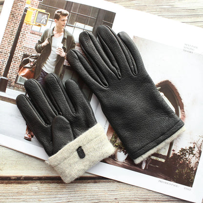 Retro Leren Winterhandschoenen Heren | Gevoerd voor Fietsen en Rijden