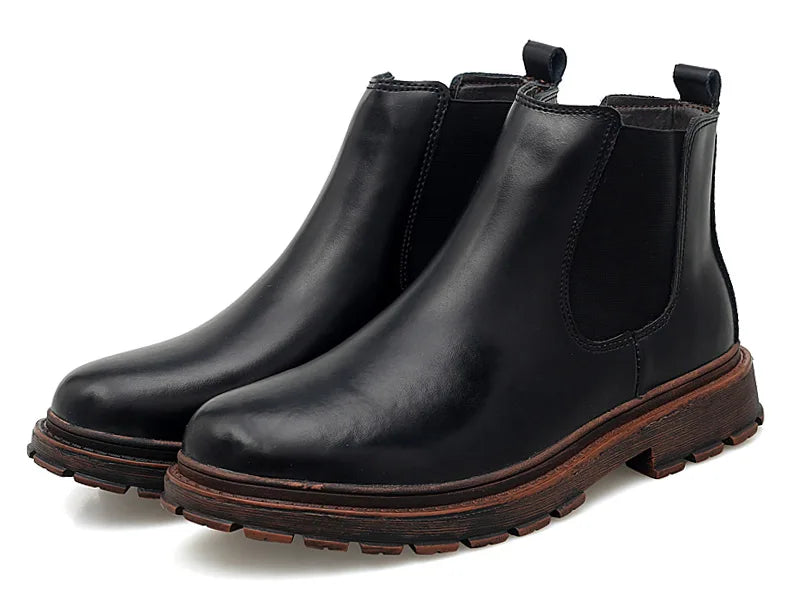 Chelsea Laarzen Heren Echt Leer | Herfst-Winter Enkellaarzen | Slipvast & Comfortabel | Casual Bottines