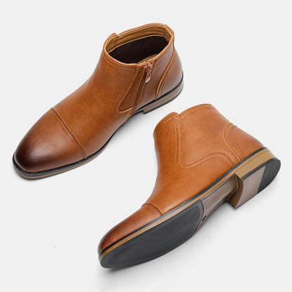 Modieuze Leren Enkellaarsjess voor Mannen | Comfortabele Casual Boots | Duurzaam Design