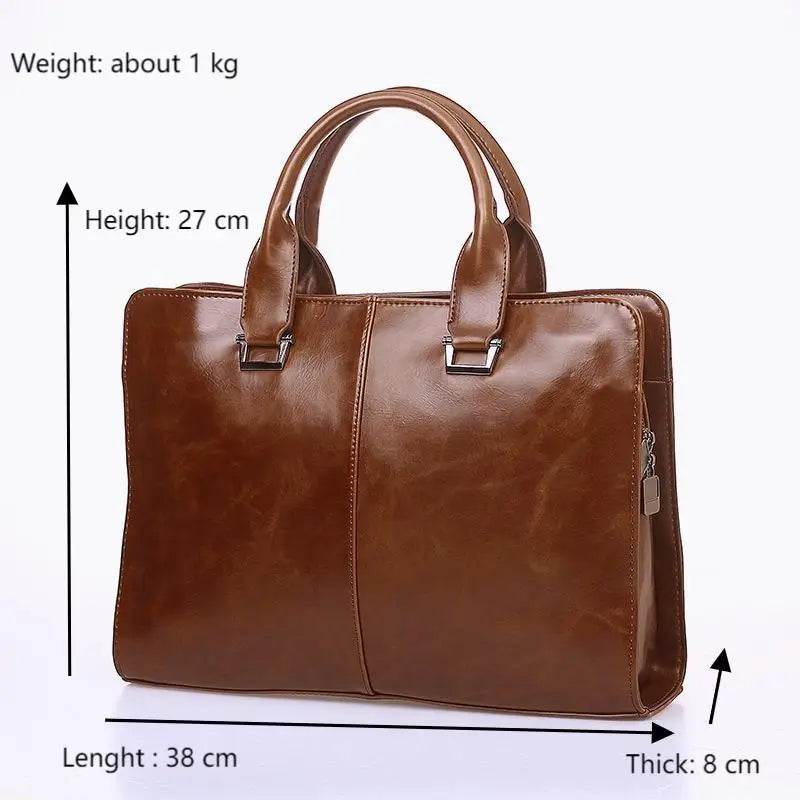 Waterdichte Laptoptas Heren | PU Leren Laptop Schoudertas 13" | Business Messenger Bag