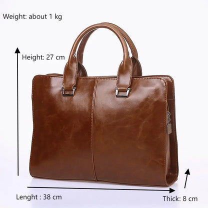 Waterdichte Laptoptas Heren | PU Leren Laptop Schoudertas 13" | Business Messenger Bag