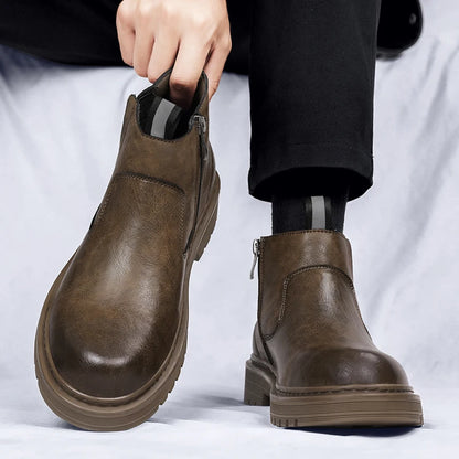 Leren Winter Chelsea Boots voor Heren | Antislip Business Boots | Outdoor Werklaarzen