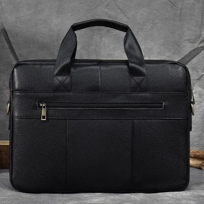 Business Leren Laptoptas Heren | Echt Leer 15" Laptop Handtas | Zakelijke Crossbody Aktetas