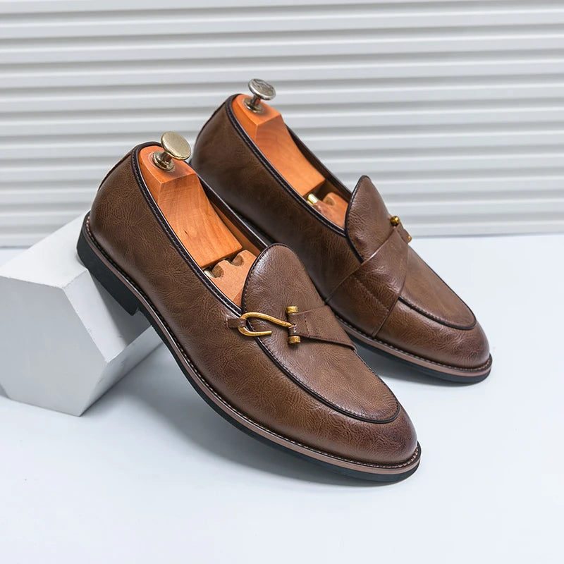 Zwarte Leren Loafers voor Mannen | Mode Formele Monk Schoenen | Handgemaakte Leren Business Schoenen