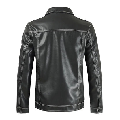 Waterproof Leren Motorjas Heren | Slim Fit Bikerjas met Rits