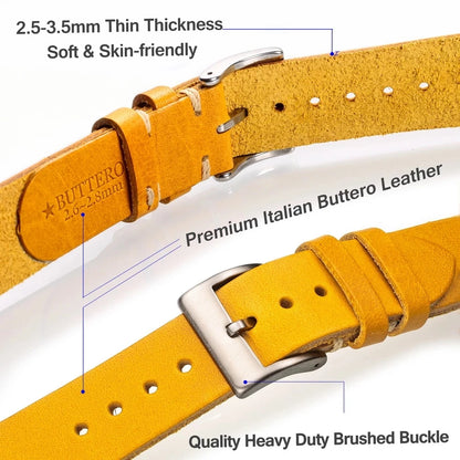 Italiaanse Buttero Leren Watch Band | Vintage Horlogeband 18mm-22mm Heren