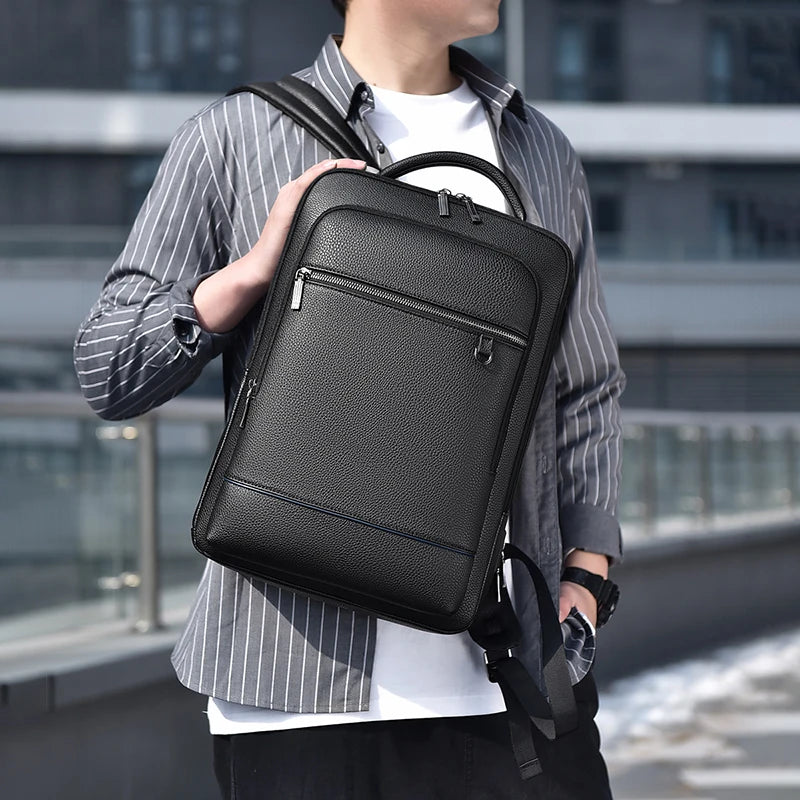 PU Leren Executive Rugzak voor Heren | USB Oplaadbare Laptop Tas | Ideaal voor Werk en Reizen