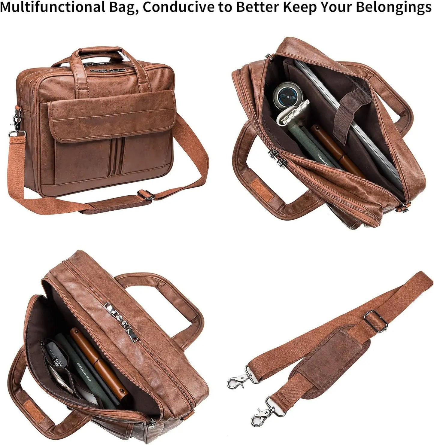 Handgemaakte Vintage Leren Laptoptas Heren | Business Messenger Bag | Satchel 15"