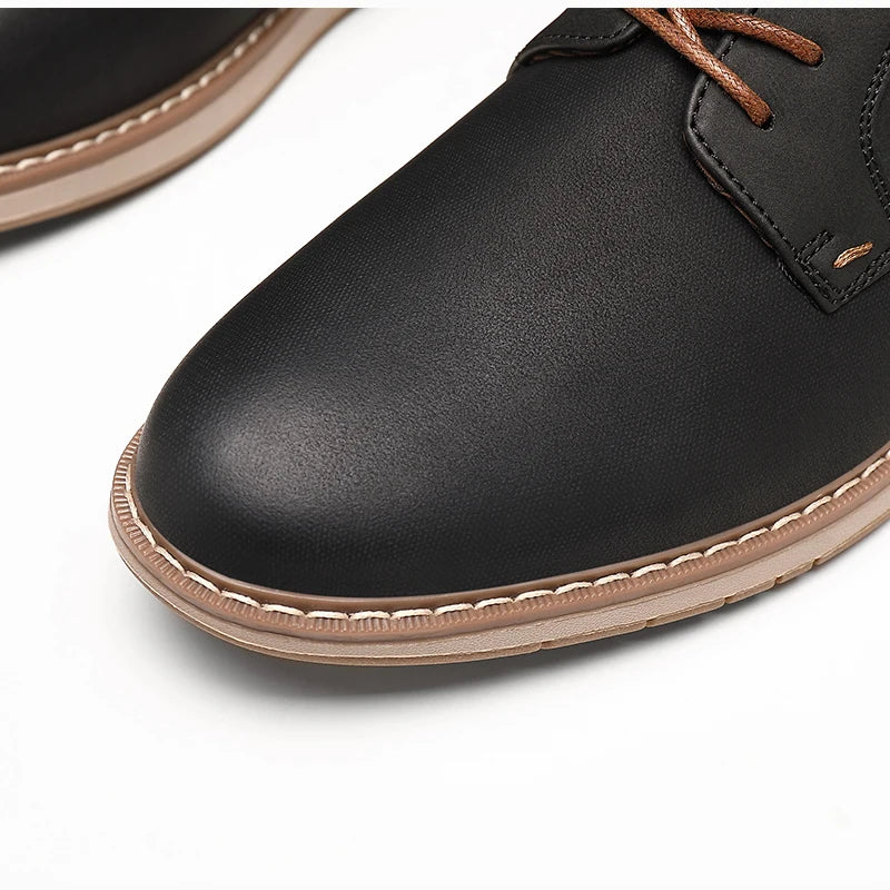 Ademend PU Leren Schoenen voor Mannen | Casual Veterschoenen | Kantoor en Business Sneakers