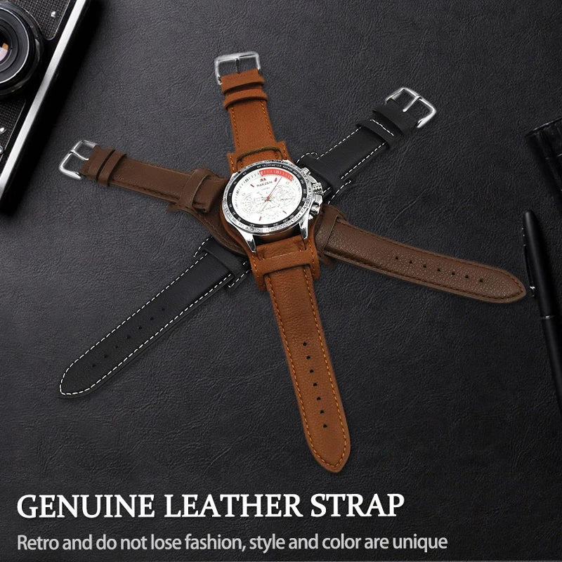 Crazy Horse Leren Cuff Watch Band | 18mm-22mm Heren Polsband voor Panerai