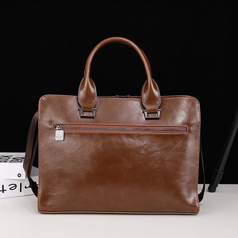 Waterdichte Laptoptas Heren | PU Leren Laptop Schoudertas 13" | Business Messenger Bag