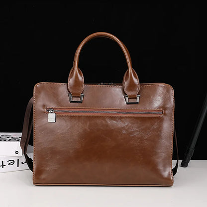 Waterdichte Laptoptas Heren | PU Leren Laptop Schoudertas 13" | Business Messenger Bag