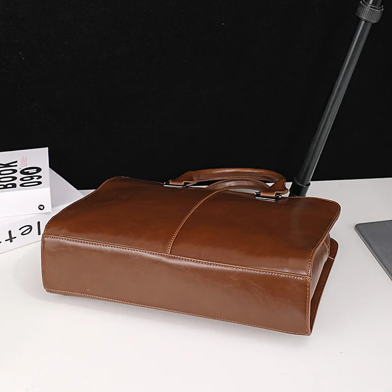 Waterdichte Laptoptas Heren | PU Leren Laptop Schoudertas 13" | Business Messenger Bag