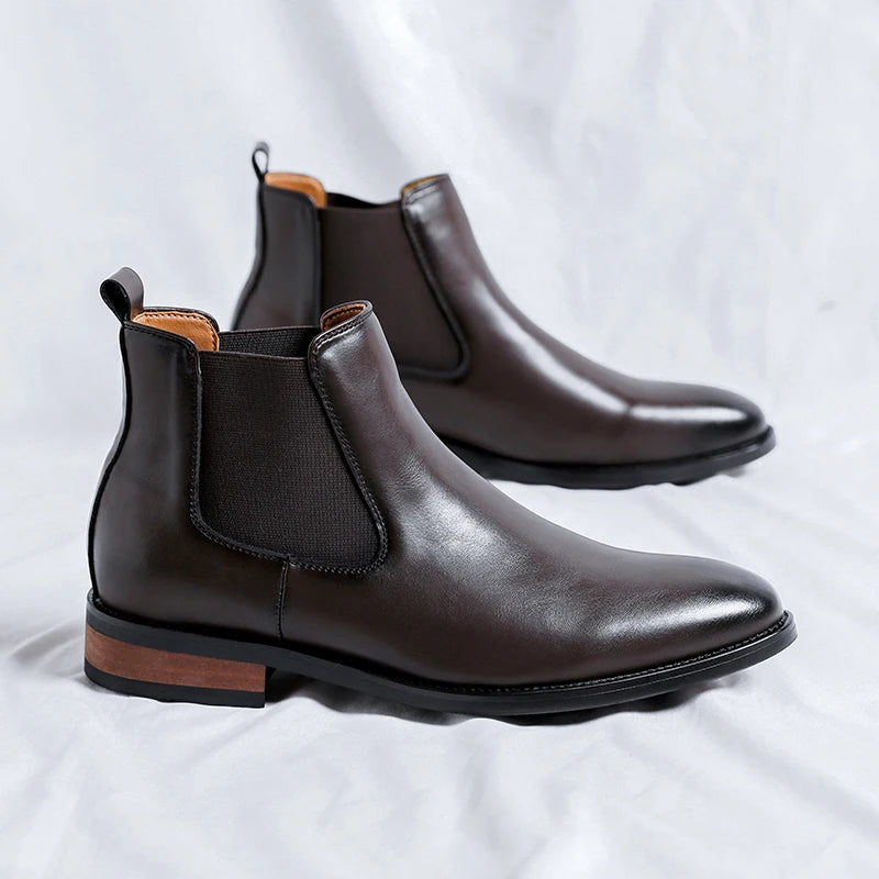 Klassieke Hoge Chelsea Boots voor Heren | Leren Enkellaarsjes | Zakelijke & Casual Schoenen