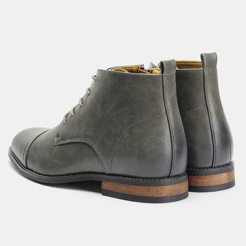 Modieuze Leren Enkellaarsjess voor Mannen | Comfortabele Casual Boots | Duurzaam Design