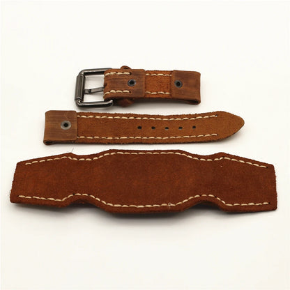 Handgemaakte Leren Horlogeband | 24mm Vintage Pin Belt voor Heren