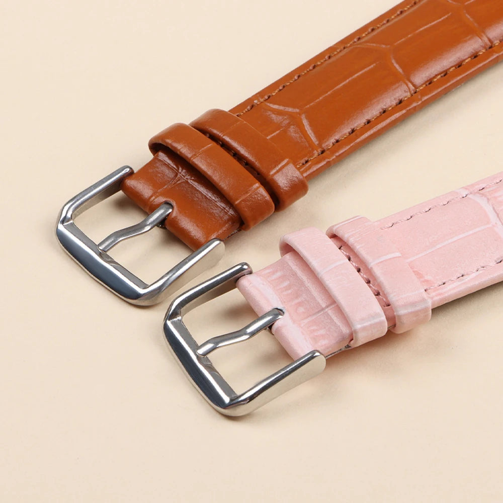 Bamboo & Crocodile Leren Watch Band | 18mm-24mm Luxe Heren Horlogeband