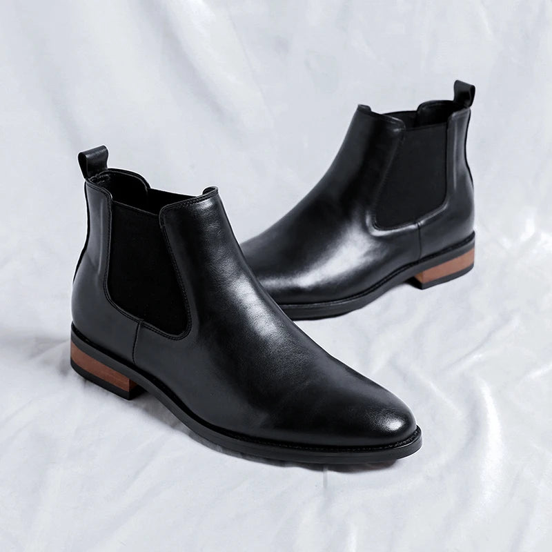 Klassieke Hoge Chelsea Boots voor Heren | Leren Enkellaarsjes | Zakelijke & Casual Schoenen