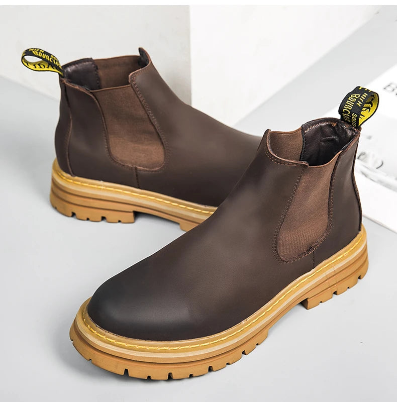 Hoge Winter Chelsea Boots voor Heren | Warme Leren Enkellaarsjes | British Style