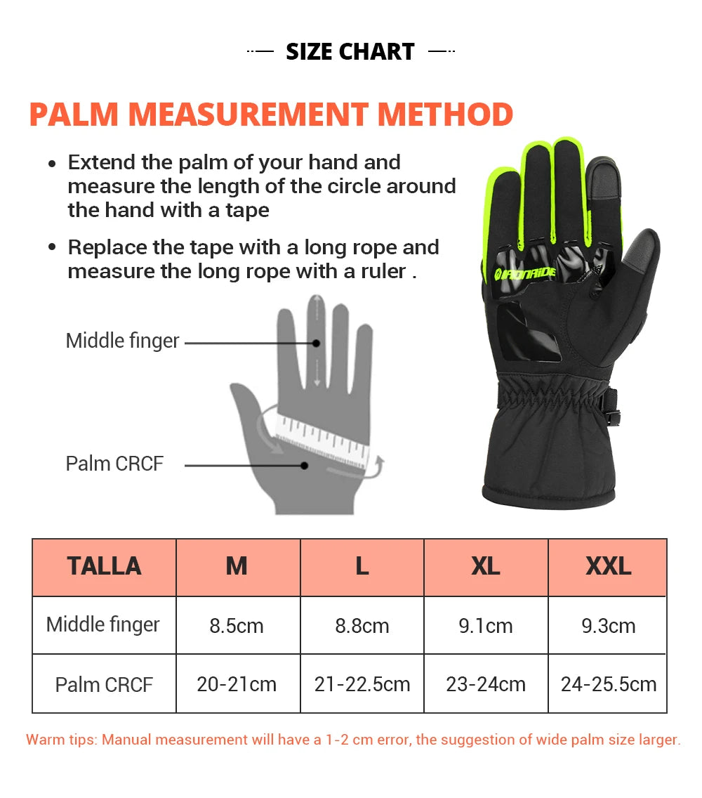 Winter Motorhandschoenen Waterdicht | Warmte Geïsoleerde Motorrijden Handschoenen met Touchscreen