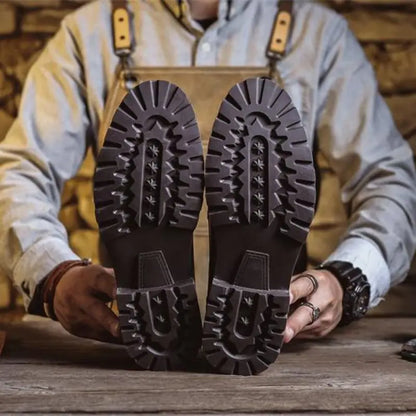 Handgemaakte Leren Enkellaarsjes voor Mannen | Casual Veterschoenen | Outdoor Mode Boots