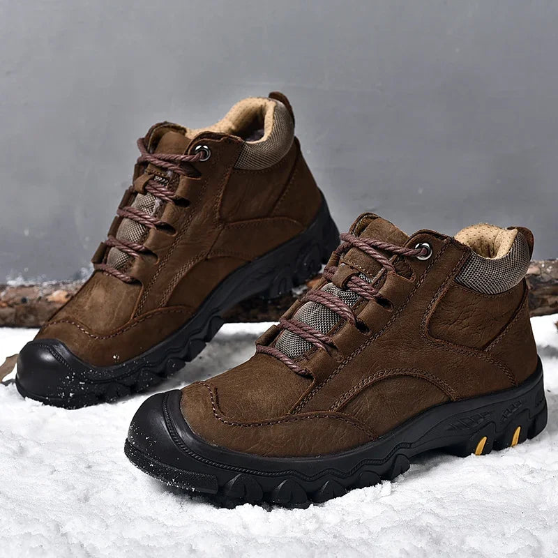 Luxe Handgemaakte Echte Lederen Werkschoenen voor Heren | Antislip Outdoor Sneaker | Comfortabele Werkschoenen