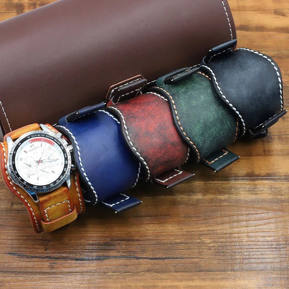 Cowhide Leren Smartwatch Band | 18mm-24mm Luxe Heren Horlogeband