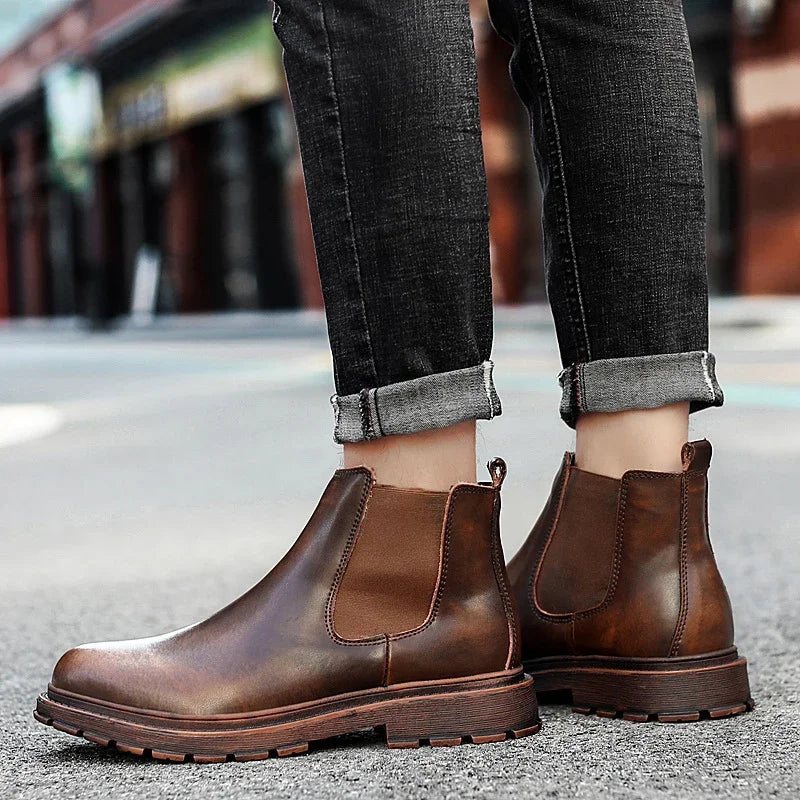 Oxford Leren Schoenen voor Heren | Designer Chelsea Enkelboots | Business Dress Schoenen