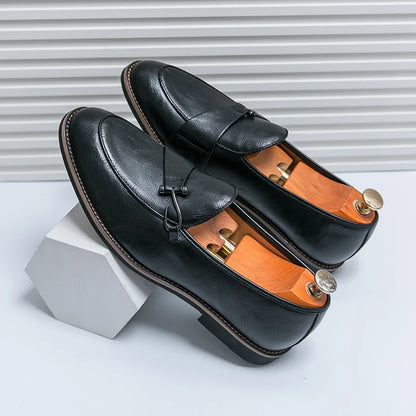 Zwarte Leren Loafers voor Mannen | Mode Formele Monk Schoenen | Handgemaakte Leren Business Schoenen