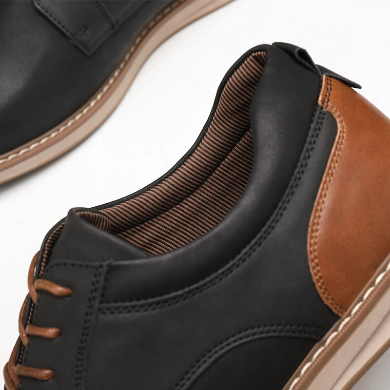 Ademend PU Leren Schoenen voor Mannen | Casual Veterschoenen | Kantoor en Business Sneakers