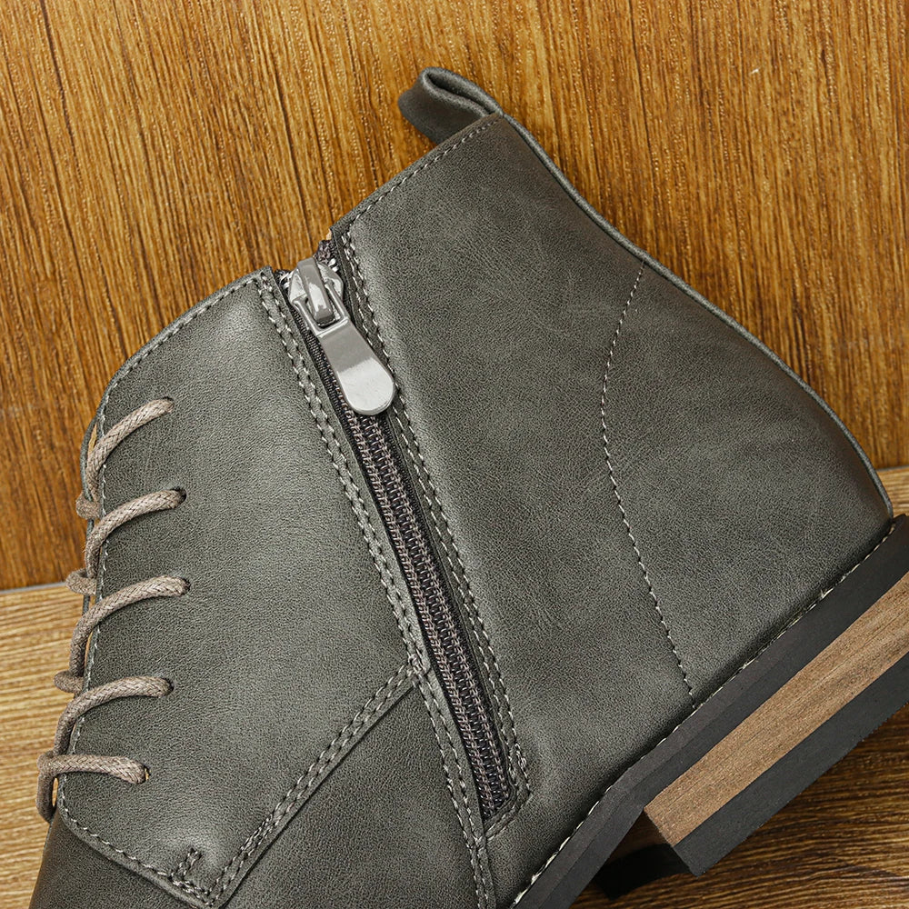 Modieuze Leren Enkellaarsjess voor Mannen | Comfortabele Casual Boots | Duurzaam Design