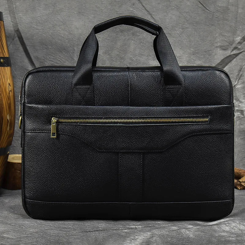 Business Leren Laptoptas Heren | Echt Leer 15" Laptop Handtas | Zakelijke Crossbody Aktetas