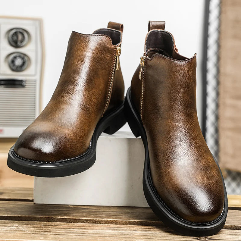 Elegante Chelsea Laarzen voor Smalle Voeten | Britse Stijl Leren Boots | Met Ritsen