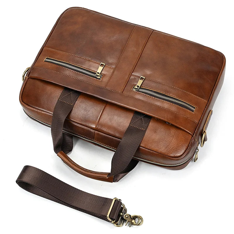 Echte Leren Laptoptas Heren | Geschikt voor 15.6" Laptop | Business Crossbody Schoudertas