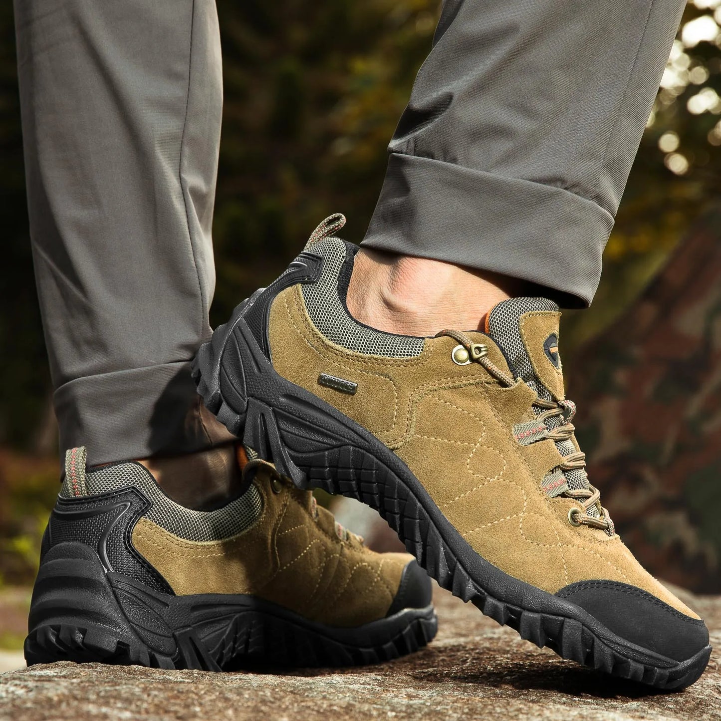 Hiking Schoenen | Ademend Leren Trekking Sneakers