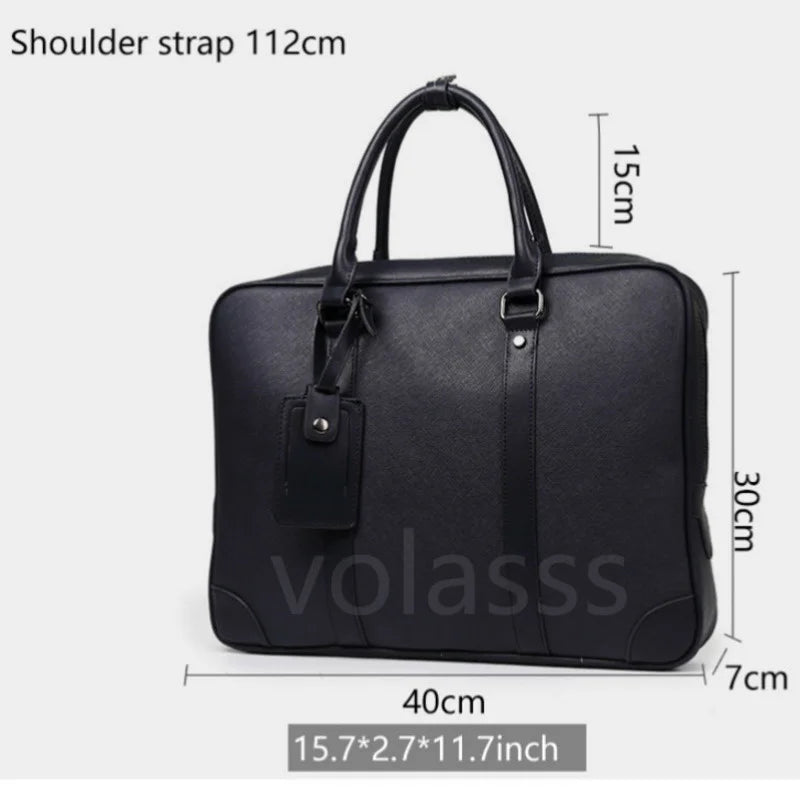 Leren 14-inch Laptop Schoudertas voor Heren | Messenger Bag | Zakelijke Aktetas met Verstelbare Band