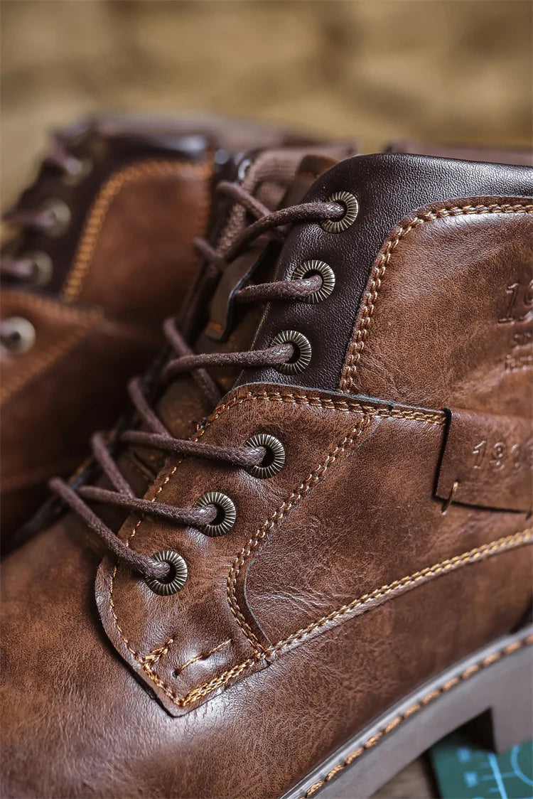 Leren Herenschoenen | Stijlvolle Casual Leren Boots | Hoge Kwaliteit Britse Stijl