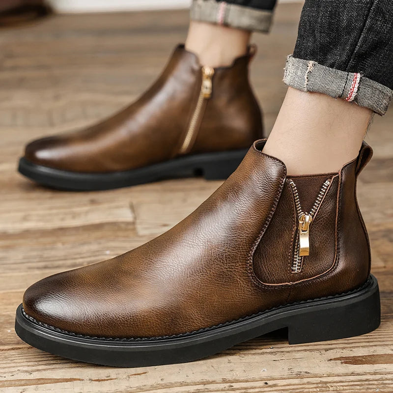 Elegante Chelsea Laarzen voor Smalle Voeten | Britse Stijl Leren Boots | Met Ritsen