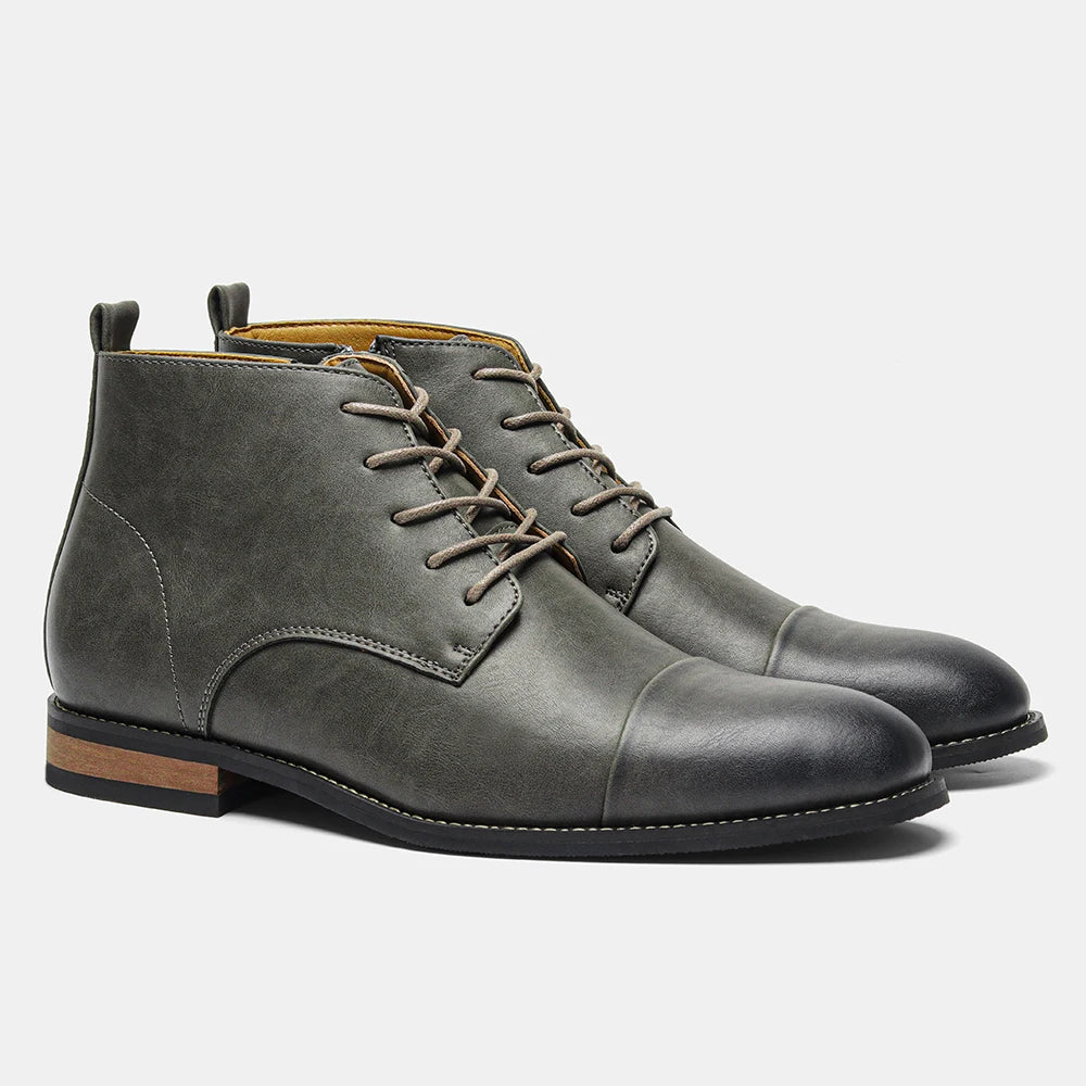 Modieuze Leren Enkellaarsjess voor Mannen | Comfortabele Casual Boots | Duurzaam Design