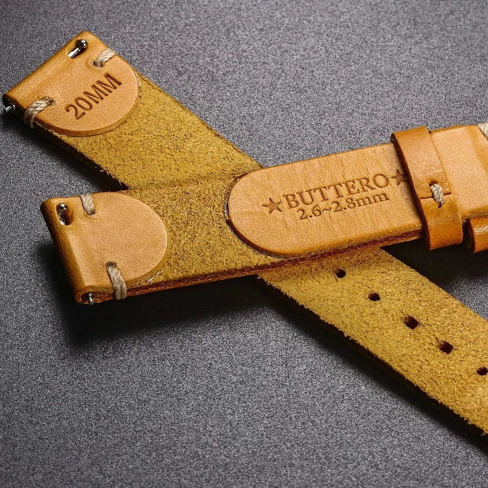 Italiaanse Buttero Leren Watch Band | Vintage Horlogeband 18mm-22mm Heren