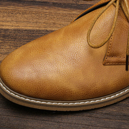 Klassieke Retro Leren Chukka Boots voor Mannen | Modieuze Enkellaarsjes | Hoge Top Desert Schoenen