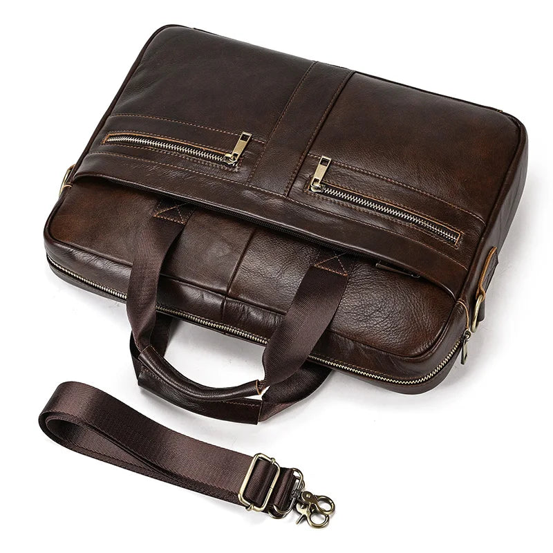 Echte Leren Laptoptas Heren | Geschikt voor 15.6" Laptop | Business Crossbody Schoudertas