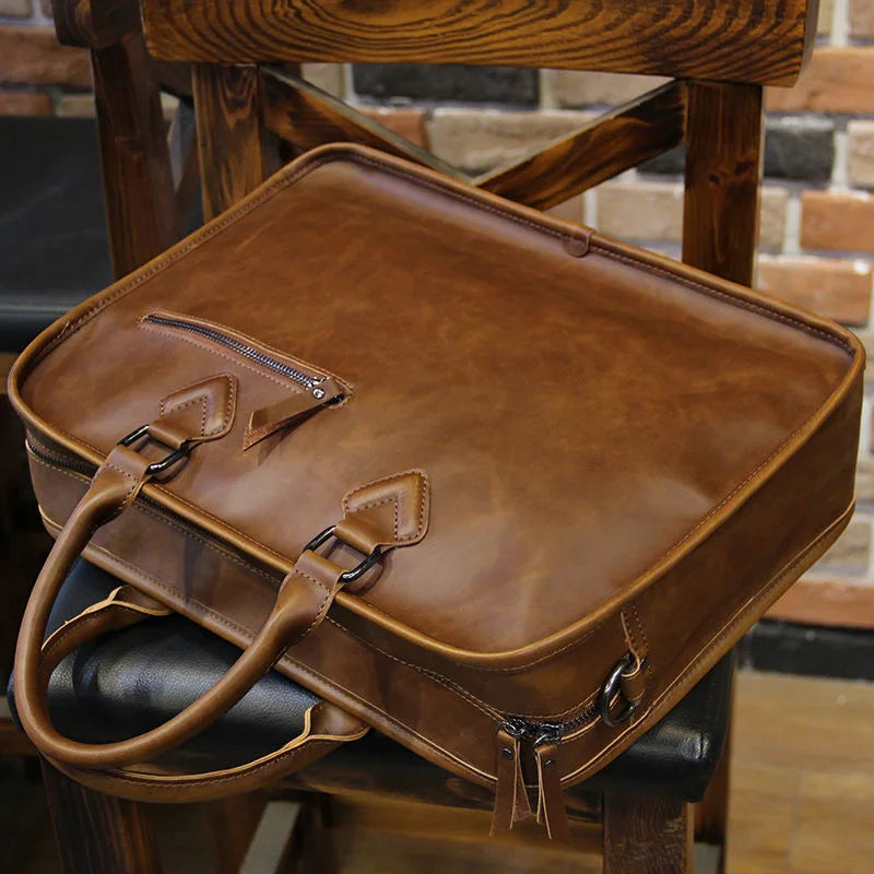 Moderne Heren Handtas | Retro Business Schoudertas voor Werk | Casual Leren Briefcase